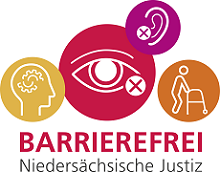 Logo Barrierefreiheit Niedersächsische Justiz (zu den Informationen zur Barrierefreiheit der Webseite)